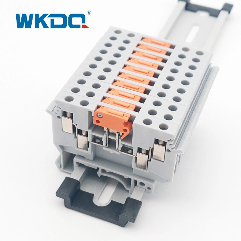 16A Din Rail Loại trục vít Dao Ngắt kết nối Khối đầu cuối 4 Tiến hành 4 Mm² 690V