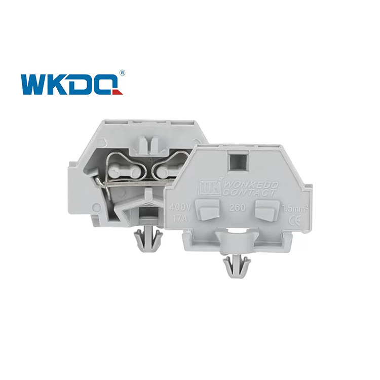260-301B Đầu nối khối đầu cuối loại lò xo Snap In Mount Không vít 2 dây dẫn Tiết kiệm thời gian Chất lượng cao Màu xám