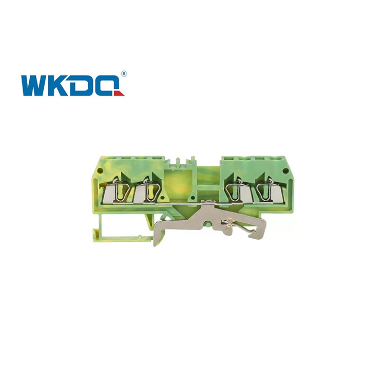 281-687 Khối đầu cuối loại lò xo nhiệt độ cao PE Nối đất Xác định rõ ràng Nylon PA66 Màu xanh lá cây