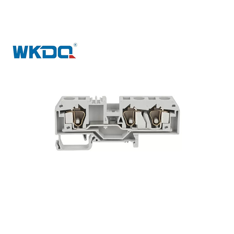 284-681 Đầu nối lò xo cáp 3 Dây dẫn thông qua Khối đầu cực kẹp lò xo để gắn trên đường ray