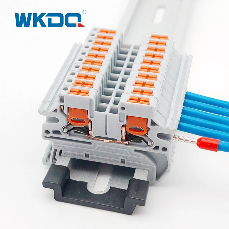 Cáp 4mm2 Din Rail Đẩy vào Khối đầu cuối Chống viêm 24 AWG