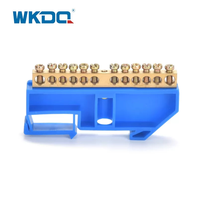 Din Rail Mounted Terminal Bus Bar Thanh cái trung tính Khối đầu cuối Blue 500V_17.5A