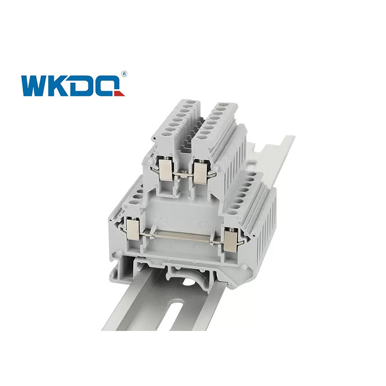 DIN Rail Vít Bảng điều khiển khối thiết bị đầu cuối điện được gắn nguồn cấp dữ liệu thông qua lồng vít