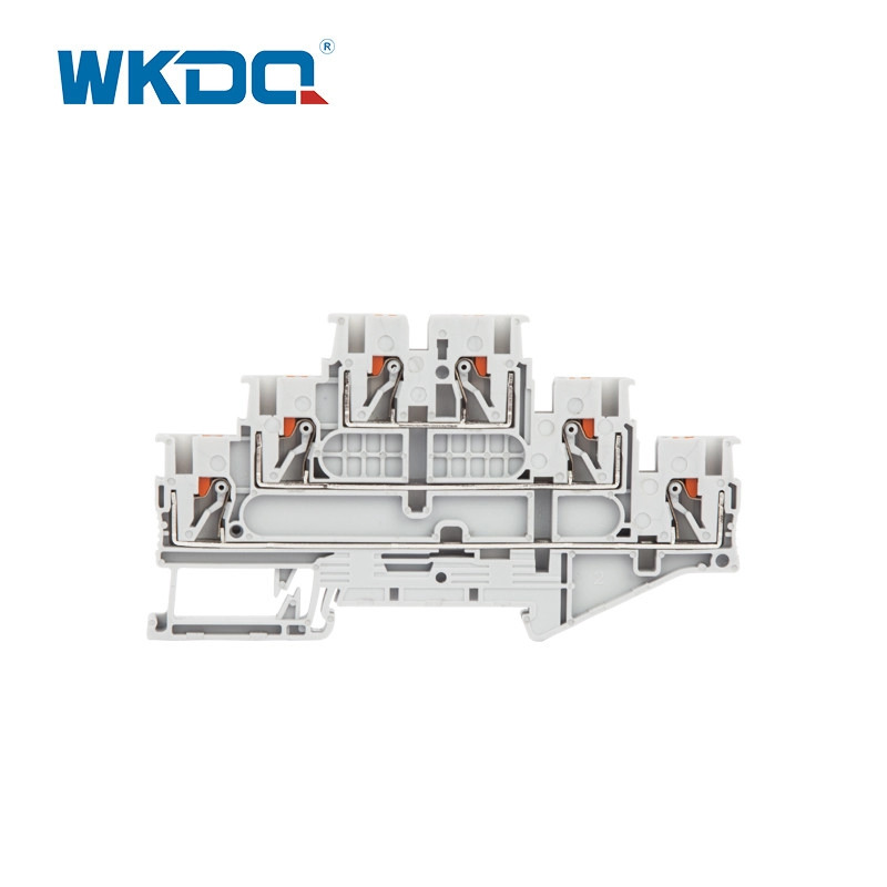 JPT 2.5 - 3L Đẩy vào Khối đầu cuối ba cấp Chất chống cháy đường ray DIN PA66