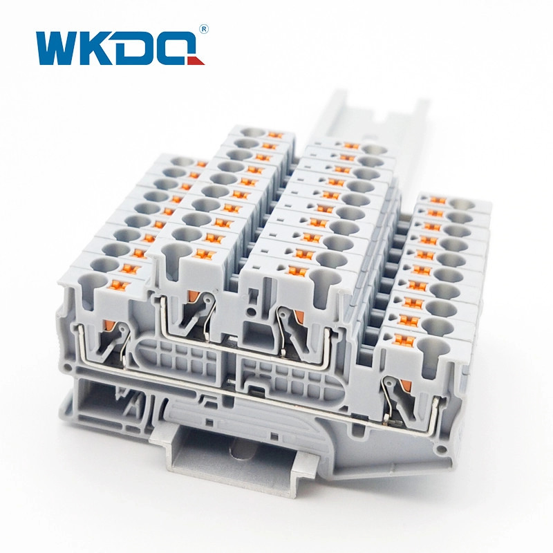 JPTTB 4 Din Rail Đẩy vào Khối đầu cuối cấp đôi 4mm2