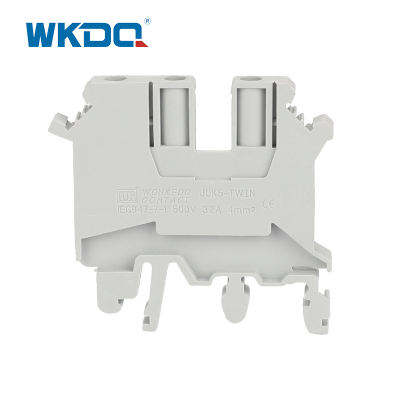 JUK5 TWIN Din Rail Power Terminal Block Vật liệu kim loại bằng đồng và thép