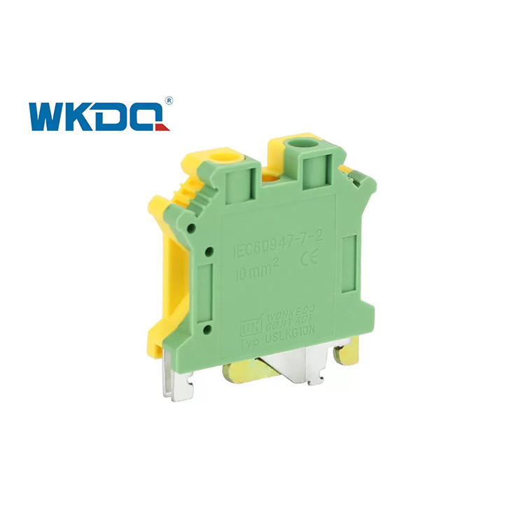 JUSLKG 10N Khối thiết bị đầu cuối điện mặt đất của Vương quốc Anh, Đầu nối dây đầu cuối trục vít Loại đường ray PE Trái đất điện áp thấp