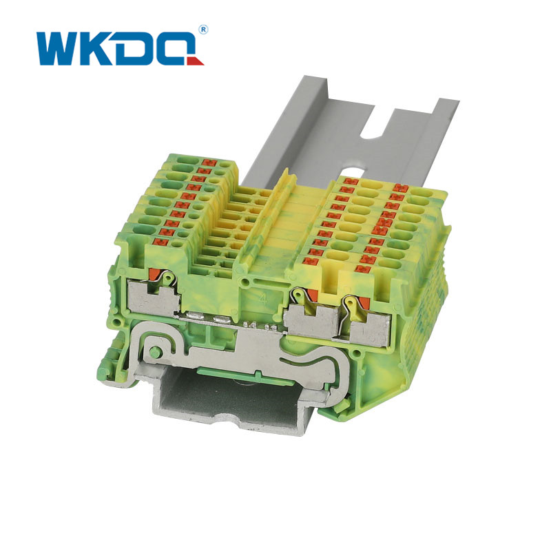 Khối đầu cuối dây nhỏ đa dây dẫn Khối kết nối điện màu vàng và xanh lục